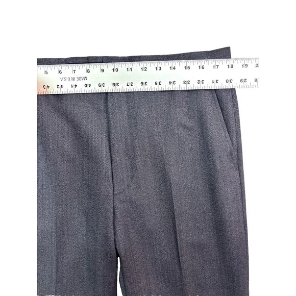 vtg Versace Italy 52 US 36x31 Charcoal Herringbone Stripe Dress Suit Pants Wool